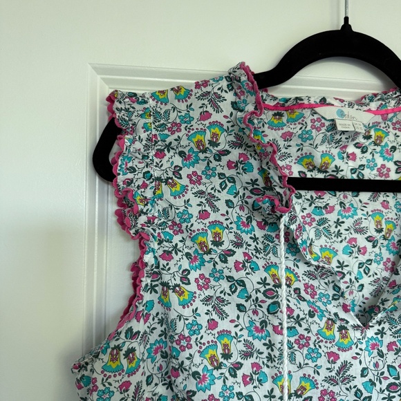 Boden Laurie Tassel Tie Sleeveless Cotton Blouse in Ivory Exotic Garden US 10 - Picture 5 of 7